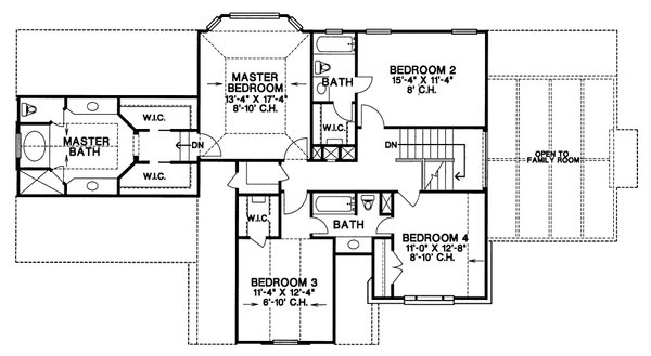 Farmhouse Floor Plan - Upper Floor Plan #20-253