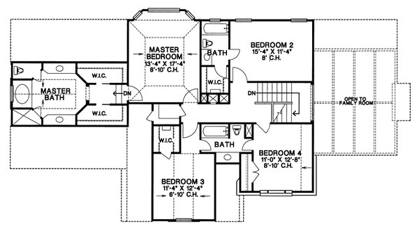 House Blueprint - Farmhouse Floor Plan - Upper Floor Plan #20-253