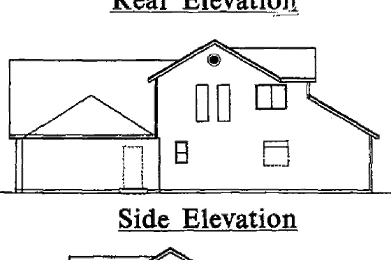 Exterior - Rear Elevation for Traditional House Plan #78-182 - 3 bed, 2.5 bath