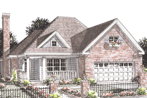 Exterior - Front Elevation 3 for Traditional House Plan #20-1419 - 2 bed, 2 bath