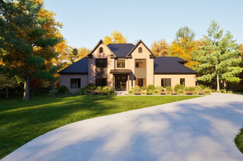 House Plan Design - Exterior - Front Elevation 3 for Contemporary House Plan #1116-58 - 4 bed, 3.5 bath
