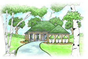 Cottage Exterior - Front Elevation Plan #36-320