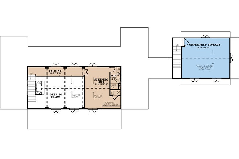 House Blueprint - Floor Plan - Upper Floor for Country House Plan #923-195 - 4 bed, 3 bath