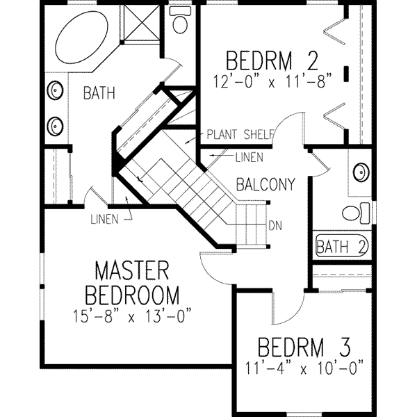House Design - European Floor Plan - Upper Floor Plan #410-176
