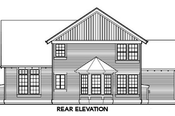 Exterior - Rear Elevation for European House Plan #48-335 - 3 bed, 2.5 bath