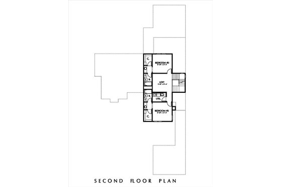 Floor Plan - Upper Floor for Cottage House Plan #449-12 - 3 bed, 4.5 bath
