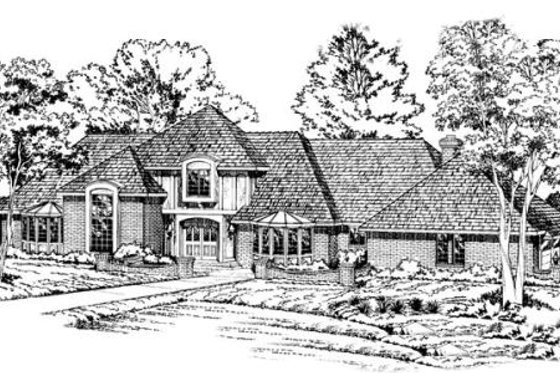 Exterior - Front Elevation for Southern House Plan #312-112 - 4 bed, 5 bath