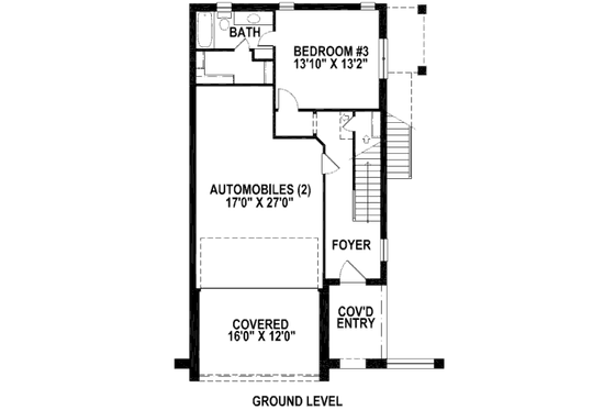 Floor Plan - Main Floor for European House Plan #141-221 - 3 bed, 3.5 bath