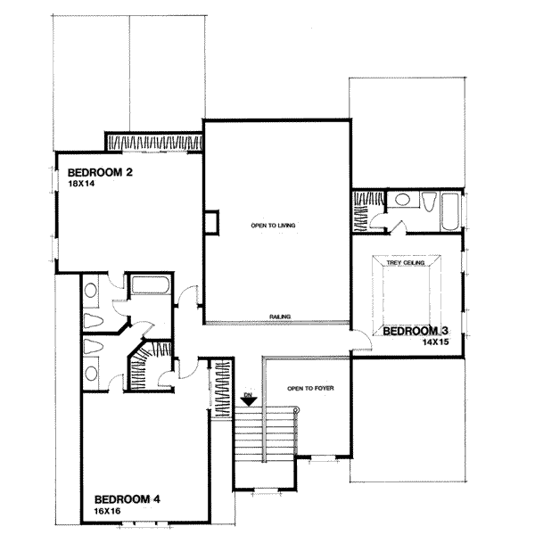 House Plan Design - European Floor Plan - Upper Floor Plan #56-216