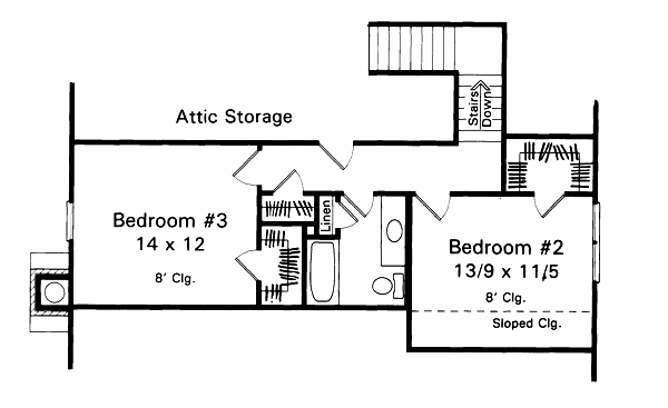 Architectural House Design - Country Floor Plan - Upper Floor Plan #41-143