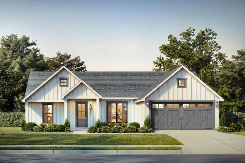 Farmhouse Style House Plan - 3 Beds 2 Baths 1473 Sq/Ft Plan #1074-123