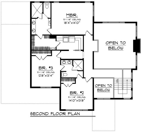 Dream House Plan - Prairie Floor Plan - Upper Floor Plan #70-1283