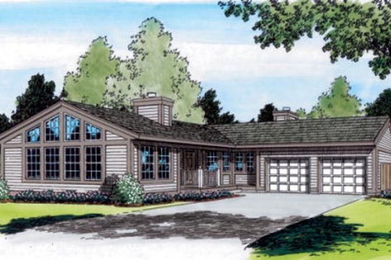 Exterior - Front Elevation for Modern House Plan #312-434 - 3 bed, 2 bath