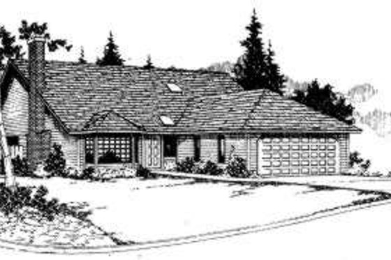 Exterior - Front Elevation for Traditional House Plan #303-288 - 3 bed, 2 bath