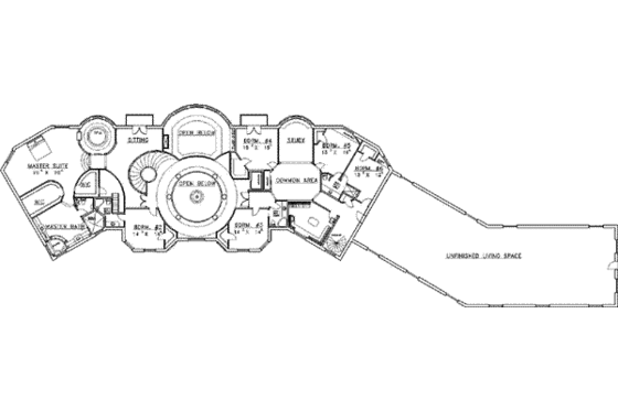 Floor Plan - Upper Floor for Classical House Plan #117-146 - 7 bed, 9 bath