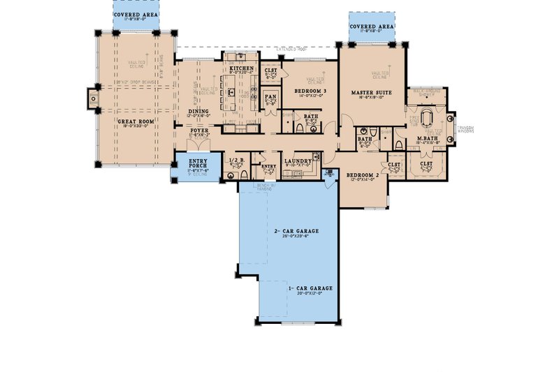 House Design - Floor Plan - Main Floor for Modern House Plan #923-413 - 3 bed, 3.5 bath