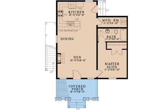 Floor Plan - Main Floor for Country House Plan #923-357 - 2 bed, 2 bath