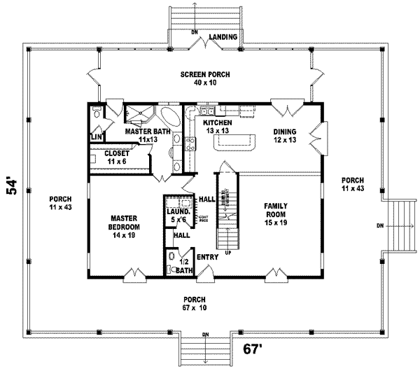 Southern Floor Plan - Main Floor Plan #81-737