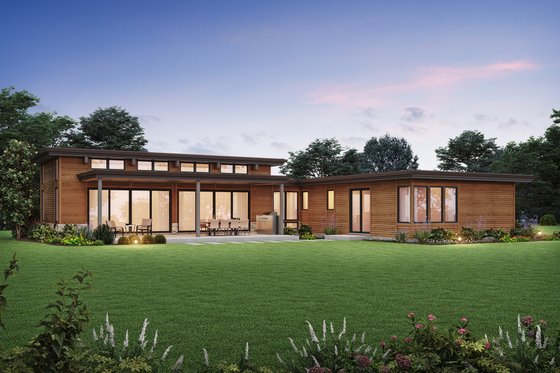 Exterior - Rear Elevation for Contemporary House Plan #48-1149 - 3 bed, 2.5 bath