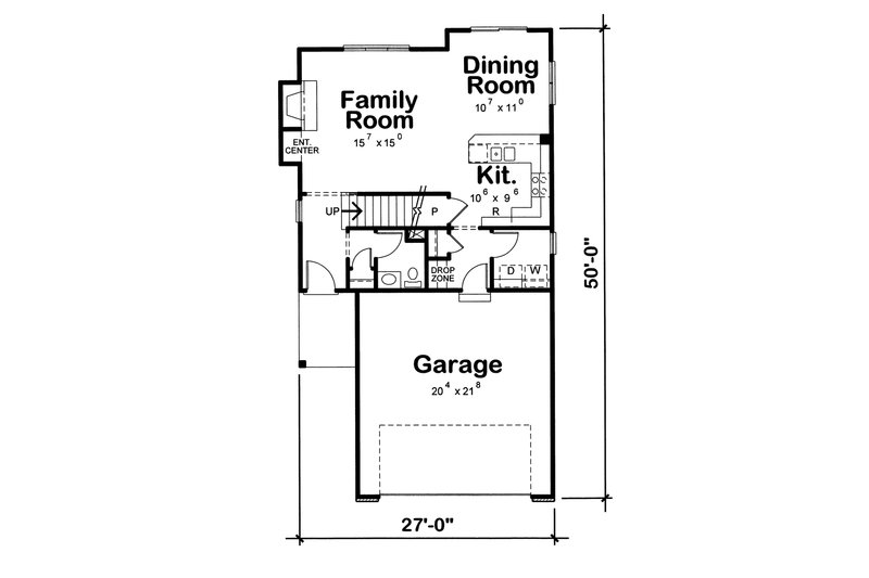 Home Plan - Floor Plan - Main Floor for European House Plan #20-1790 - 3 bed, 3 bath