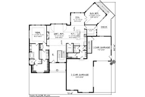 Floor Plan - Main Floor for Ranch House Plan #70-1149 - 3 bed, 4.5 bath