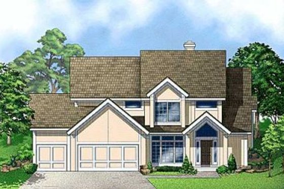 Exterior - Front Elevation for Modern House Plan #67-259 - 4 bed, 4 bath
