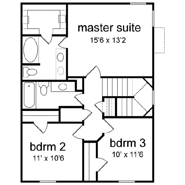 House Blueprint - Colonial Floor Plan - Upper Floor Plan #84-113