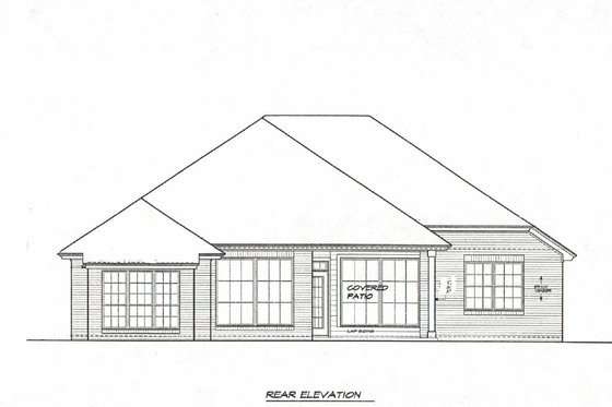 Exterior - Rear Elevation for Traditional House Plan #310-294 - 3 bed, 2 bath