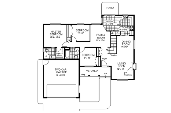 Floor Plan - Main Floor for Farmhouse House Plan #18-1011 - 3 bed, 2 bath