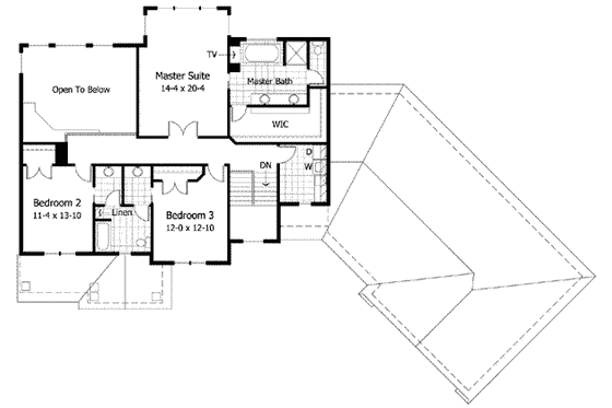 Floor Plan - Upper Floor for Craftsman House Plan #51-226 - 3 bed, 2.5 bath