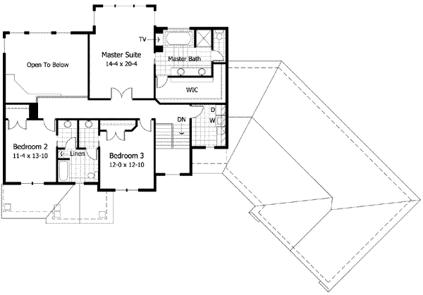 Craftsman Floor Plan - Upper Floor Plan #51-226