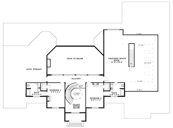Dream House Plan - European Floor Plan - Upper Floor Plan #17-441