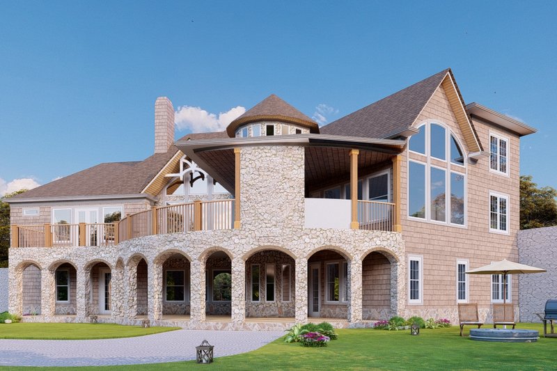 Home Plan - Exterior - Rear Elevation 1 for Traditional House Plan #54-525 - 4 bed, 4.5 bath