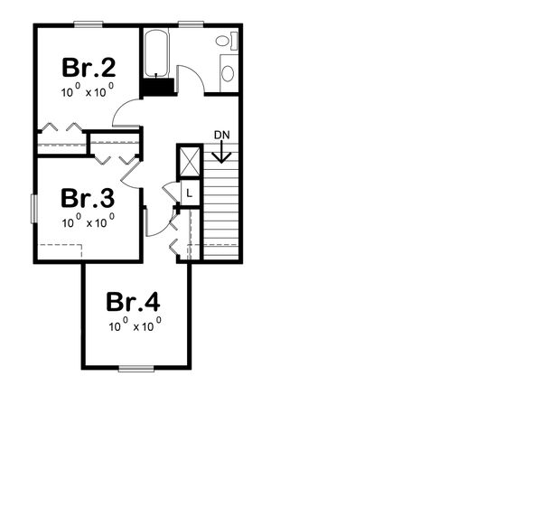 Craftsman Floor Plan - Upper Floor Plan #20-2353