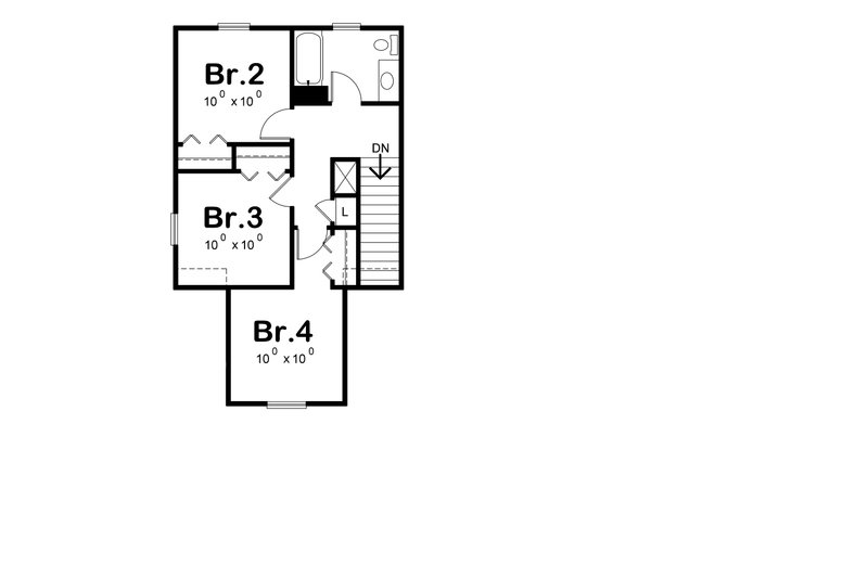 House Design - Floor Plan - Upper Floor for Craftsman House Plan #20-2353 - 4 bed, 3 bath