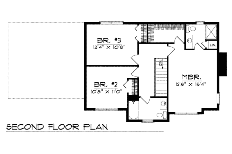Home Plan - Floor Plan - Upper Floor for Traditional House Plan #70-171 - 3 bed, 2.5 bath
