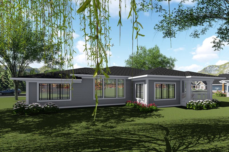 Dream House Plan - Exterior - Rear Elevation for Modern House Plan #70-1424 - 2 bed, 2.5 bath