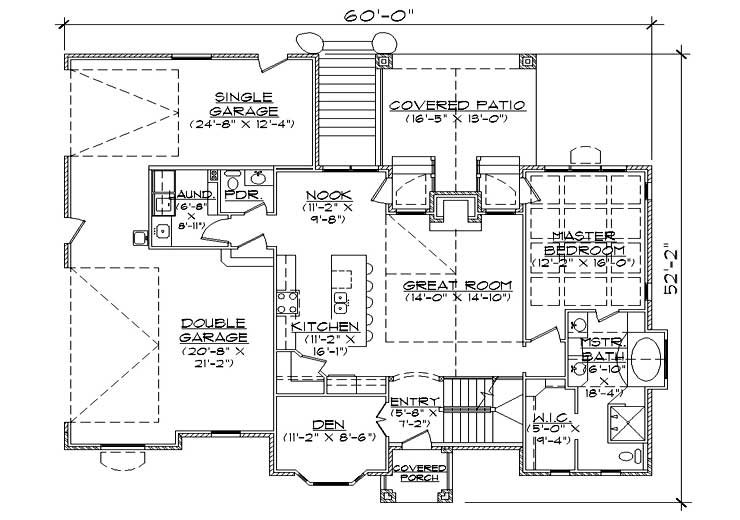 European Style House Plan - 5 Beds 3.5 Baths 2434 Sq/Ft Plan #5-372 ...