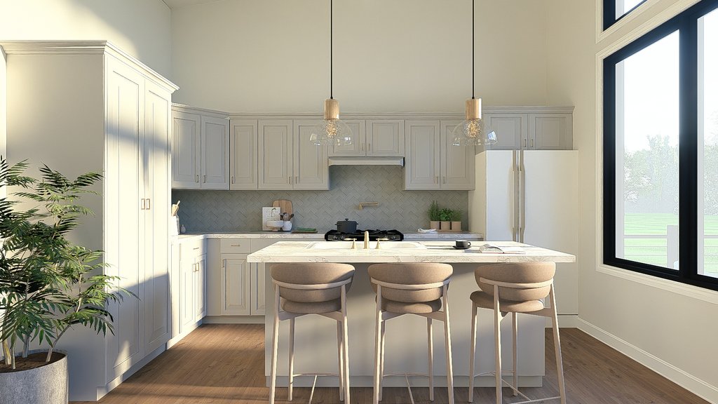 Interior - Kitchen for Modern House Plan #1064-460 - 2 bed, 2.5 bath
