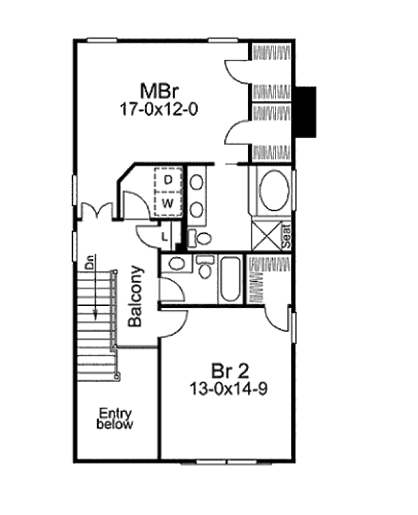 Architectural House Design - Cottage Floor Plan - Upper Floor Plan #57-316