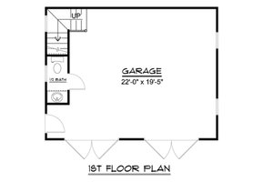 Floor Plan - Main Floor for Country House Plan #1064-24, 0.5 bath