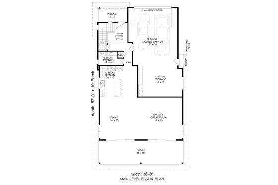 Floor Plan - Main Floor for Modern House Plan #932-1113 - 4 bed, 3.5 bath