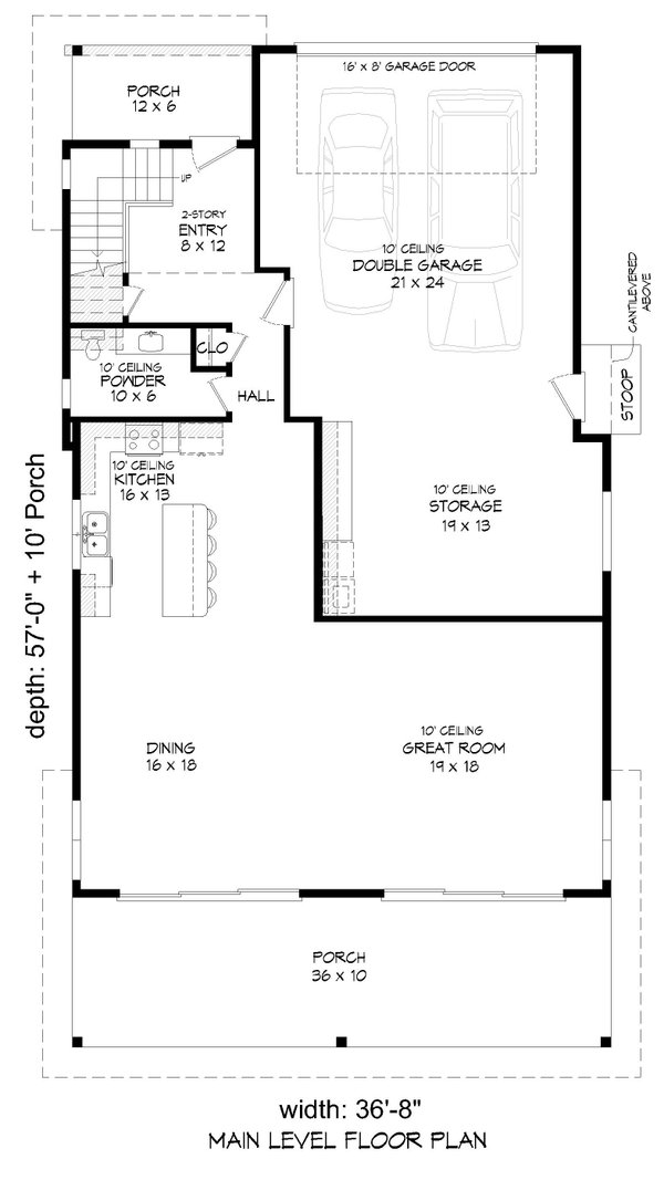 Modern Floor Plan - Main Floor Plan #932-1113