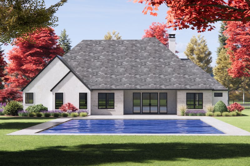 House Design - Exterior - Rear Elevation for European House Plan #1096-148 - 4 bed, 3.5 bath