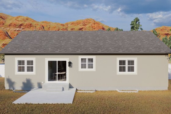 Exterior - Rear Elevation for Ranch House Plan #1060-103 - 3 bed, 2 bath