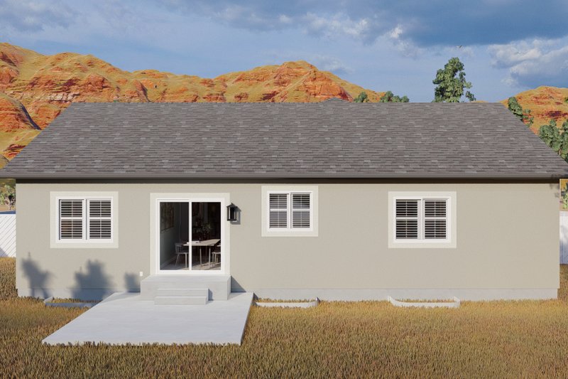 Architectural House Design - Exterior - Rear Elevation for Ranch House Plan #1060-103 - 3 bed, 2 bath