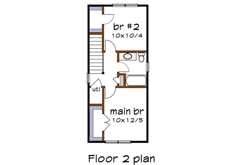 House Design - Floor Plan - Upper Floor for Craftsman House Plan #79-277 - 2 bed, 1.5 bath