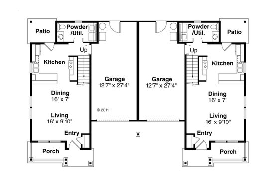 Floor Plan - Main Floor for Cottage House Plan #124-1075 - 4 bed, 3 bath