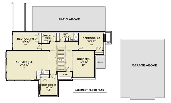 Dream House Plan - Contemporary Floor Plan - Lower Floor Plan #1070-224
