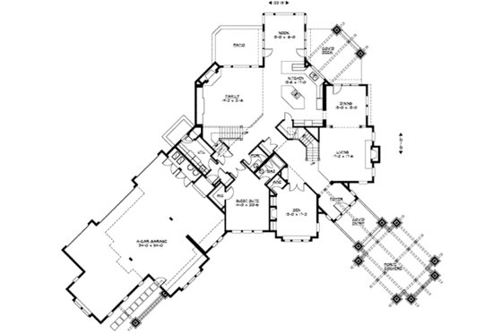 Floor Plan - Main Floor for Craftsman House Plan #132-179 - 5 bed, 4.5 bath